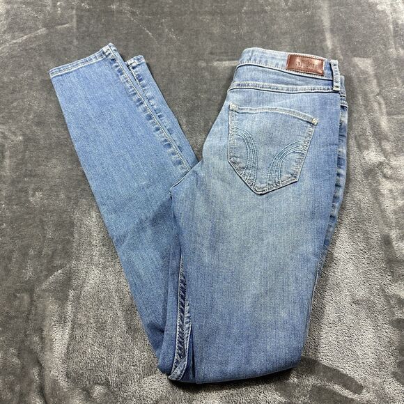 Hollister Jeans Women’s 3R 26x30‎ Blue High Rise Super Skinny Distressed NWT - Picture 10 of 14